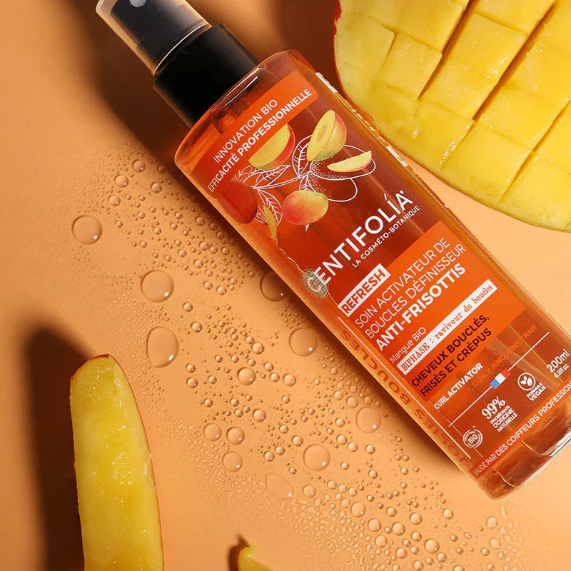 Jolies boucles - Soin activateur de boucles définisseur anti-frisottis - bouteille et fruits