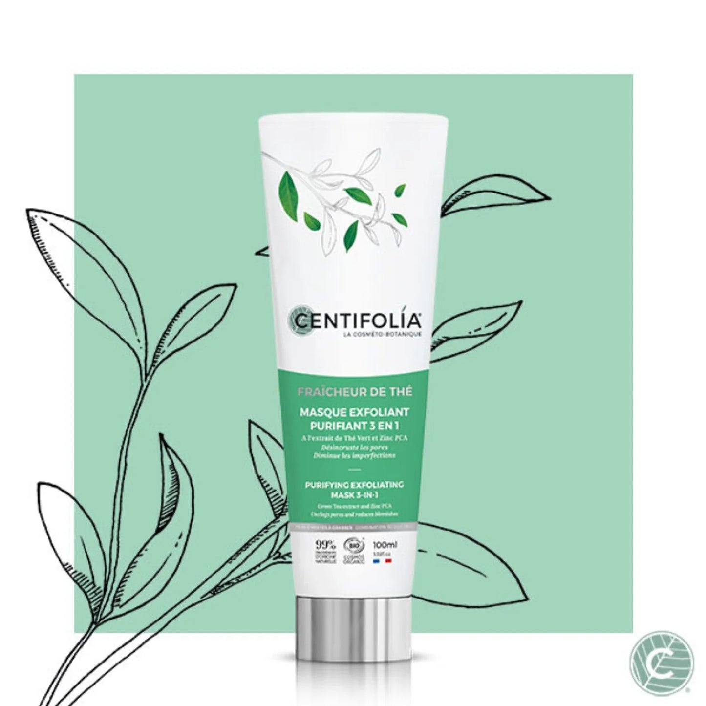 TUBE DU MASQUE EXFOLIANT PURIFIANT 3 EN 1 AVEC UN DÉCORS