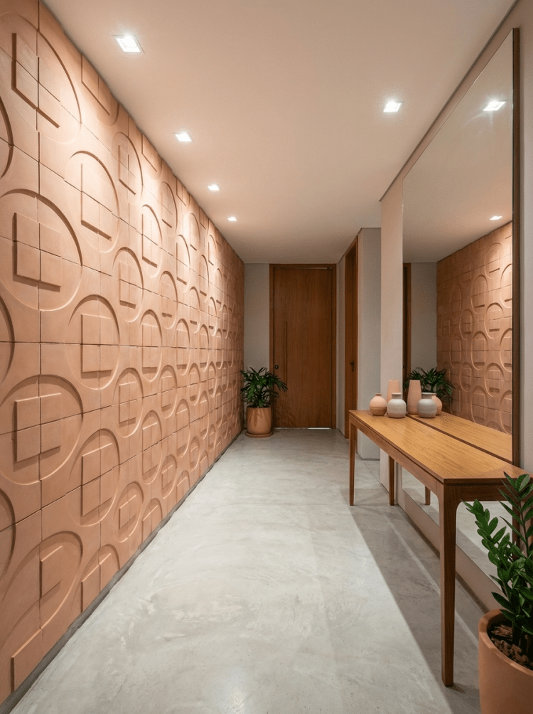 CARREAUX EN RELIEF DE MARQUE HYDROTUILES DANS UN ENVIRONNEMENT MODÈLE ANDROMEDA
