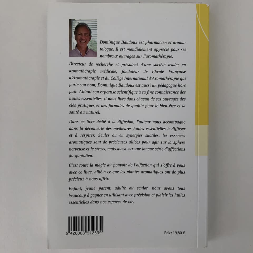 verso du Guide pratique d’aromathérapie – la diffusion