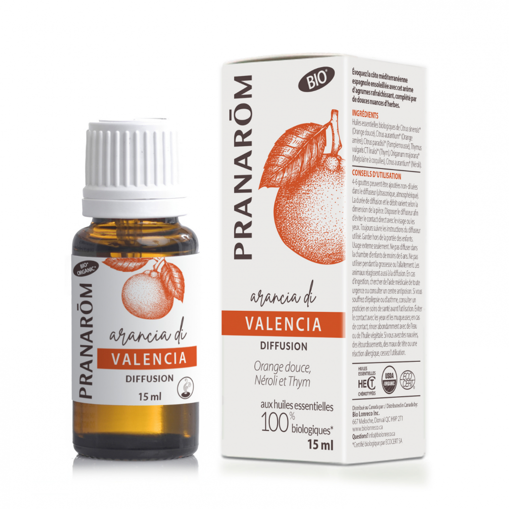 bouteille et emballage de mélange d'huiles essentielles Valencia