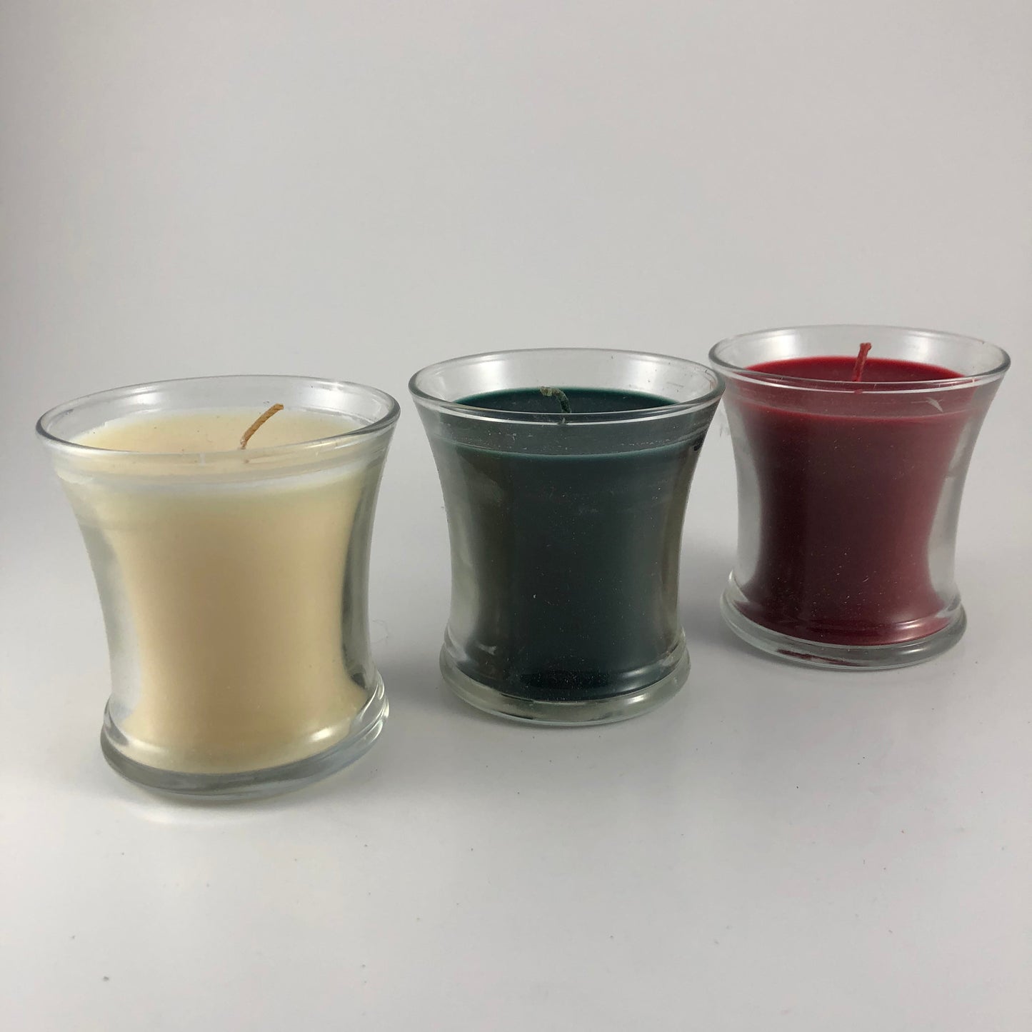 P9574 - Trio de mini bougies en pot hivernales