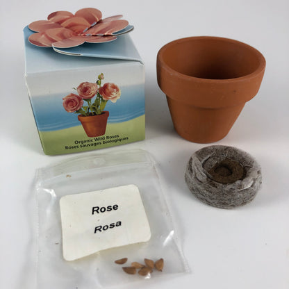 Vue de l'emballage pour le jardin d'amitié de roses sauvages bio et son contenu