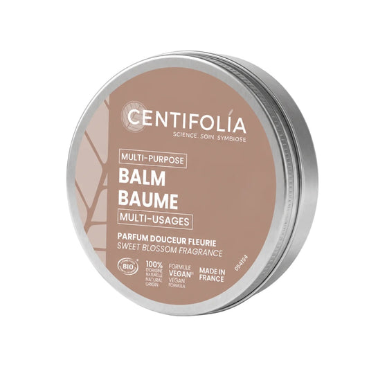 BAUME MULTI-USAGES DE MARQUE CENTIFOLIA À LA FRAGRANCE DOUCEUR FLEURIE EMBALLAGE FERMÉ
