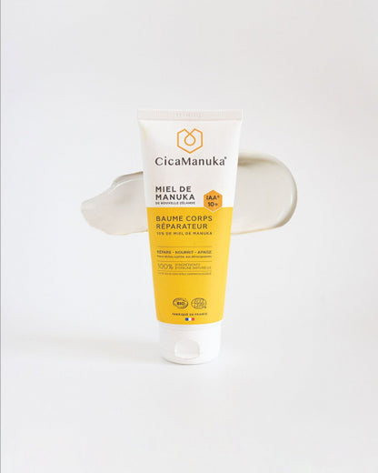 TUBE DE BAUME CORPS RÉPARATEUR 10% DE MIEL DE MANUKA DE MARQUE CICAMANUKA