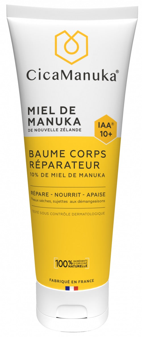 TUBE DE BAUME CORPS RÉPARATEUR 10% DE MIEL DE MANUKA DE MARQUE CICAMANUKA