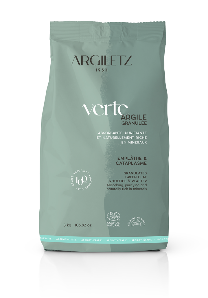 Emballage de l'argile verte granulée de marque Argiletz disponible dans la boutique virtuelle de Red Point