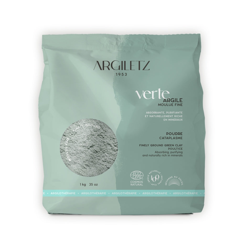 Emballage de l'argile verte moulue fine de marque Argiletz disponible dans la boutique virtuelle de Red Point