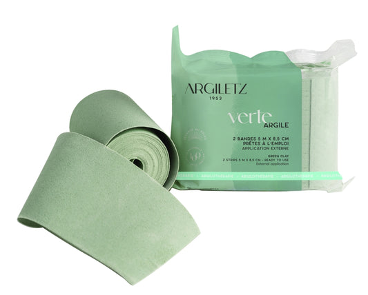 Emballage des bandes d'argile verte de marque Argiletz disponible dans la boutique virtuelle de Red Point