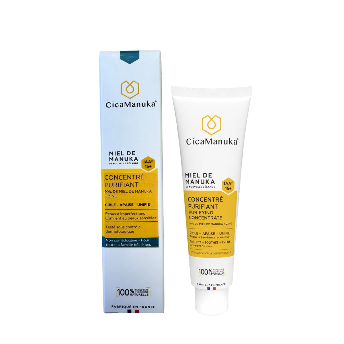 TUBE DU CONCENTRÉ PURIFIANT DE MARQUE CICAMANUKA ET SON EMBALLAGE