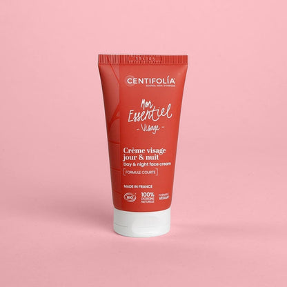 TUBE DE CRÈME VISAGE DE JOUR ET NUIT DE MARQUE CENTIFOLIA DE LA COLLECTION MON ESSENTIEL