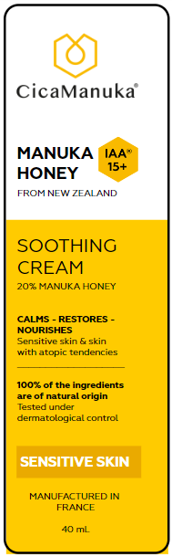 Emballage de la Crème apaisante – au miel de Manuka IAA15+