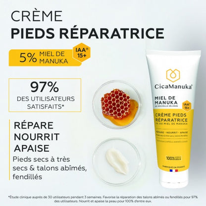 TUBE DE CRÈME PIEDS RÉPARATRICE 5% DE MIEL DE MANUKA DE MARQUE CICAMANUKA ET SES PROPRIÉTÉS