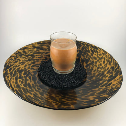 P90064 - Porte bougie 3 mèches léopard