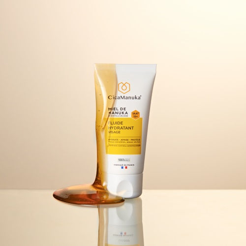 TUBE DE FLUIDE HYDRATANT VISAGE 2% DE MIEL DE MANUKA DE MARQUE CICAMANUKA AVEC MIEL
