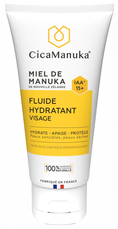 TUBE DE FLUIDE HYDRATANT VISAGE 2% DE MIEL DE MANUKA DE MARQUE CICAMANUKA