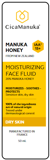 Emballage de Fluide hydratant visage – au miel de Manuka IAA15+
