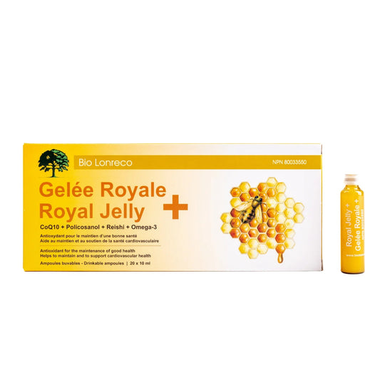 FIOLE DE GELÉE ROYALE + DE MARQUE BIO LONRECO AVEC SON EMBALLAGE