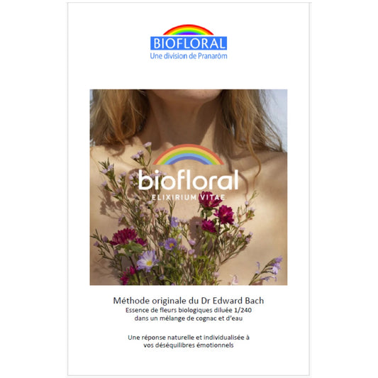 COUVERTURE DU LIVRET DE BIOFLORAL SUR LES FLEURS DE BACH EN FRANÇAIS