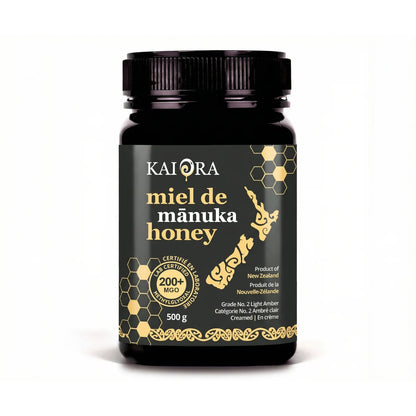 POT DE MIEL DE 500 G DE MARQUE KAI ORA AVEC UN INDICE MGO 200+