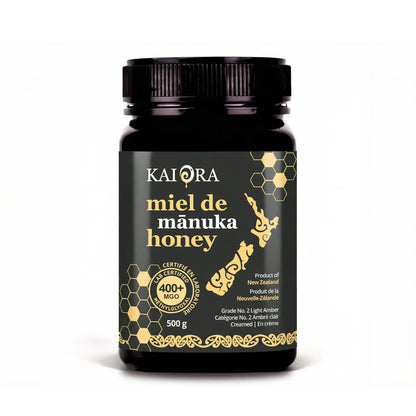 POT DE MIEL DE MANUKA DE 500 G DE MARQUE KAI ORA AVEC UN INDICE MGO 400+