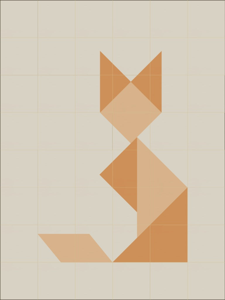MURALE DE CARREAUX DE CIMENT DE MARQUE HYDROTUILES MODÈLE LE CHAT ORANGE - 4 COULEURS