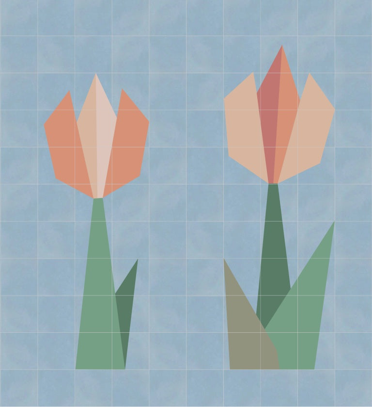 MURALE DE CARREAUX DE CIMENT DE MARQUE HYDROTUILES MODÈLE LES TULIPES - 7 COULEURS