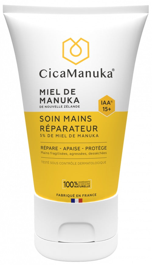 TUBE DU SOIN DES MAINS RÉPARATEUR 5% DE MIEL DE MANUKA DE MARQUE CICAMANUKA