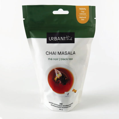 EMBALLAGE DE 20 SACHETS DE THÉ NOIR CHAI MASALA DE MARQUE URBANITHÉ