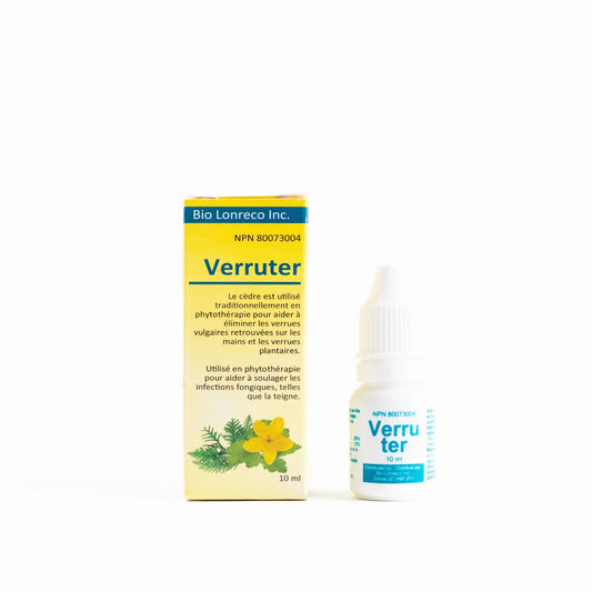 BOUTEILLE DE VERRUTER DE 10 ML DE MARQUE BIO LONRECO ET SON EMBALLAGE