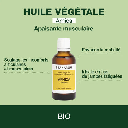 HUILE VÉGÉTALE D'ARNICA DE MARQUE PRANAROM ET SES PROPRIÉTÉS