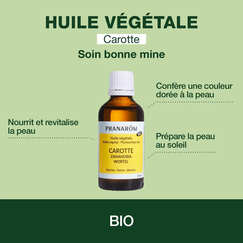 HUILE VÉGÉTALE DE CAROTTE DE MARQUE PRANAROM ET SES PROPRIÉTÉS