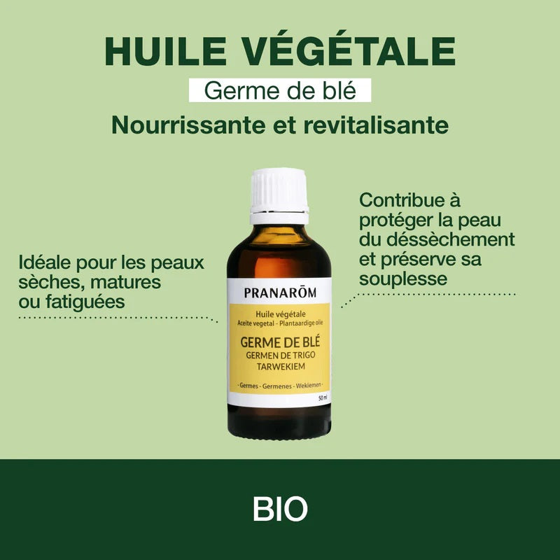 HUILE VÉGÉTALE DE GERME DE BLÉ DE MARQUE PRANAROM ET SES PROPRIÉTÉS