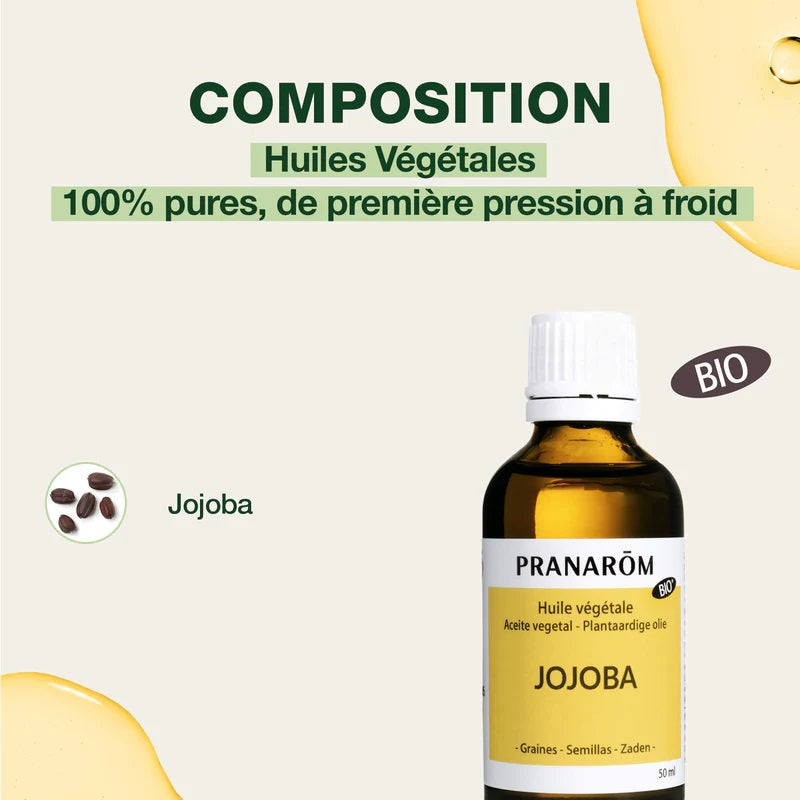 HUILE VÉGÉTALE DE JOJOBA DE MARQUE PRANAROM ET SA COMPOSITION
