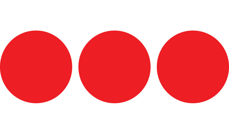3 points rouges qui représente la catégorie expert du programme de fidélisation de l'atelier boutique Red Point