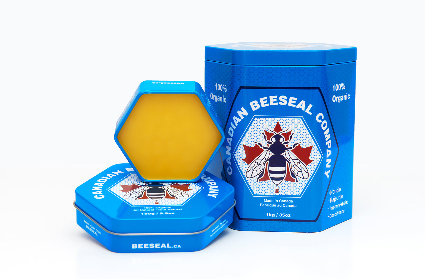 3 formats de Canadian Beeseal avec le petit ouvert